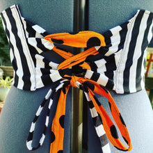 Load image into Gallery viewer, Pumpkin Dot Beetlejuice Halter Top