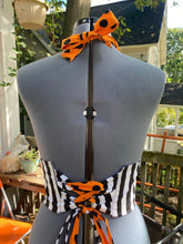 Load image into Gallery viewer, Pumpkin Dot Beetlejuice Halter Top