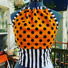 Load image into Gallery viewer, Pumpkin Dot Beetlejuice Halter Top