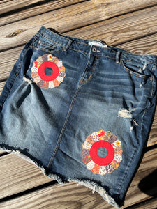 Flower Donut Denim skirt size 22