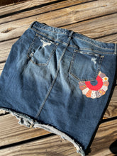 Load image into Gallery viewer, Flower Donut Denim skirt size 22
