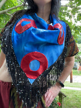 Load image into Gallery viewer, Disco Donut fringed shawl
