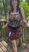 Load image into Gallery viewer, Skull &amp; Roses cinch skirt medium
