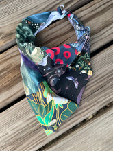Load image into Gallery viewer, Patchwork Bandana H frog, snail, Lily &amp; moth
