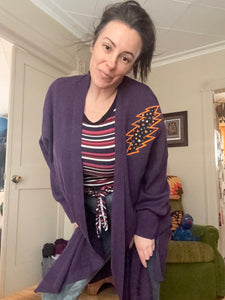 Cozy long Cats cardigan plus size