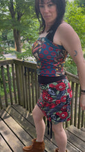 Load image into Gallery viewer, Skull &amp; Roses cinch skirt medium
