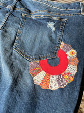 Load image into Gallery viewer, Flower Donut Denim skirt size 22
