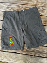 Load image into Gallery viewer, 40” grey Cargo drip shorts
