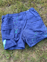 Load image into Gallery viewer, 44” Blue Drip cargo shorts (Copy)
