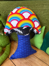 Load image into Gallery viewer, Bolt rainbow mushroom pillow
