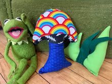 Load image into Gallery viewer, Bolt rainbow mushroom pillow
