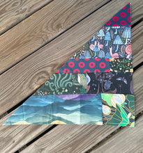 Load image into Gallery viewer, Patchwork Bandana H frog, snail, Lily &amp; moth
