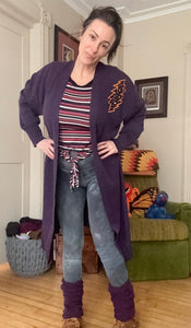 Cozy long Cats cardigan plus size