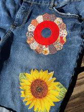 Load image into Gallery viewer, Donut Flower Denim shorts size 18
