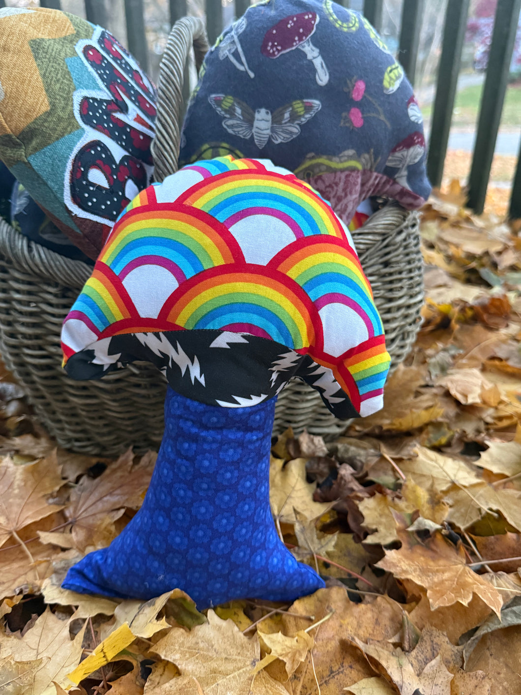 Bolt rainbow mushroom pillow