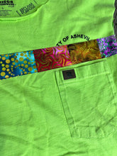 Load image into Gallery viewer, Large Neon Green Muscle Tank with patchwork stripe
