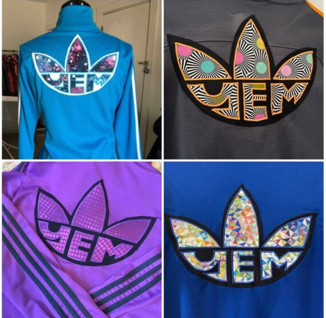 adidas track jacket with logo on back